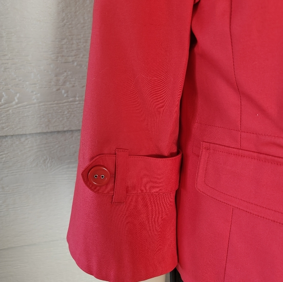 Rafaella Poppy Red Polished Cotton Jacket Size M - Picture 4 of 12